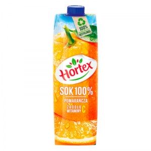 HORTEX SOK POMARAŃCZA 100% 1L KARTON